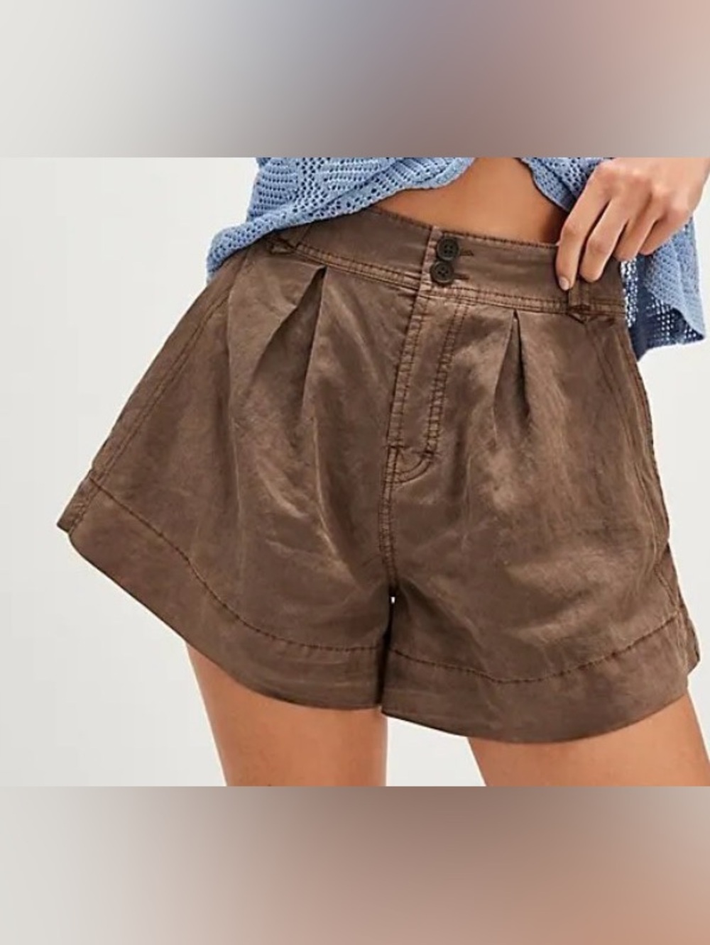 Free People Marina Trouser Shorts. NWT. Double espresso